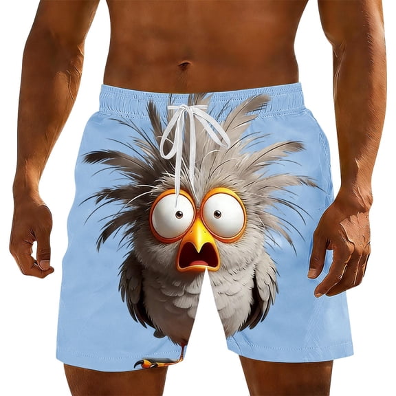 Xdegoge Funny Swim Trunks for Men 3D Animal Print Quick Dry Beach Shorts with Drawstring Novelty Graphic Boardshorts Elastic Waist Casual Summer Bathing Suit for Surfing