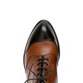 thumbnail image 4 of YDN Women's Almond Toe Wingtip Oxfords Stiletto High Heels Selftie Retro Modern Style Chic Daily Looks Casual Office Pumps Shoes Size 10.5 Black and Brown, 4 of 4