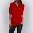 thumbnail image 2 of Sale Clothing Summer 2025 Basic Tee Tshirt Tops Button Women Ladies Clothing Loose Shirt Chiffon Zipper Long Sleeves Plus Size Tops, 2 of 4