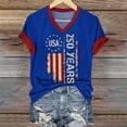 thumbnail image 6 of YVNAURA Womens 250th Anniversary V Neck T Shirt 1776-2026 American Flag Graphic Tee Patriotic 4th of July Top Independence Day Outfit Memorial Day Shirt Sparkle Print, Blue, 2XL, 6 of 7