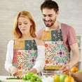 thumbnail image 3 of Pioneer Flower Floral Print Pattern Apron-Garden Aprons for Women with Pockets-Cotton Linen Waterproof Kitchen Cooking Gardening Aprons Adjustable for Kitchen,Cooking,BBQ and Salon 33x27 Inch, 3 of 7
