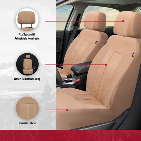 GENUINE DICKIES 2 PIECE SORRENTO UNIVERSAL CAR SEAT COVERS, TAN