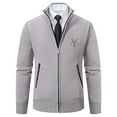 thumbnail image 1 of Cardigan Tricoté pour Homme, Chandail à Col Montant à Manches Longues avec Fermeture Éclair, Léger et Respirant pour un Usage Décontracté et Extérieur (心词:Cardigan pour Homme), 1 of 6