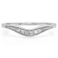thumbnail image 3 of Dazzlingrock Collection 0.10 Carat (ctw) 14K White Diamond Wedding Stackable Contour Guard Band 1/10 CT, White Gold, Size 7.5, 3 of 4