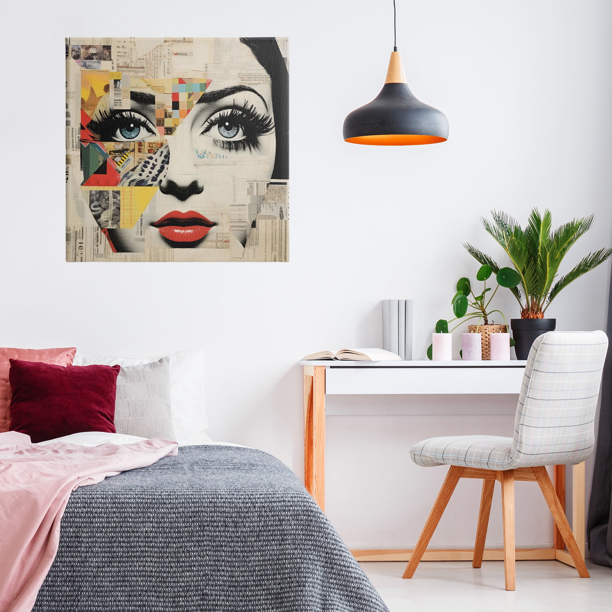 Stupell Industries Fashion Collage Pop Portrait Canvas Wall Art, design by Creative Studio
