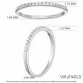 thumbnail image 4 of Vir Jewels 1/5 CTTW Diamond Wedding Band Prong Set 14K White Gold Prong Set Round Size 10 Female Adult, 4 of 7