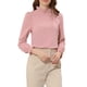 thumbnail image 4 of INSPIRAR CHIC Blusa Elegante de Manga Larga para Mujeres con Volantes y Cuello de Lazo Top de Trabajo Empresarial M Rosa, 4 of 7