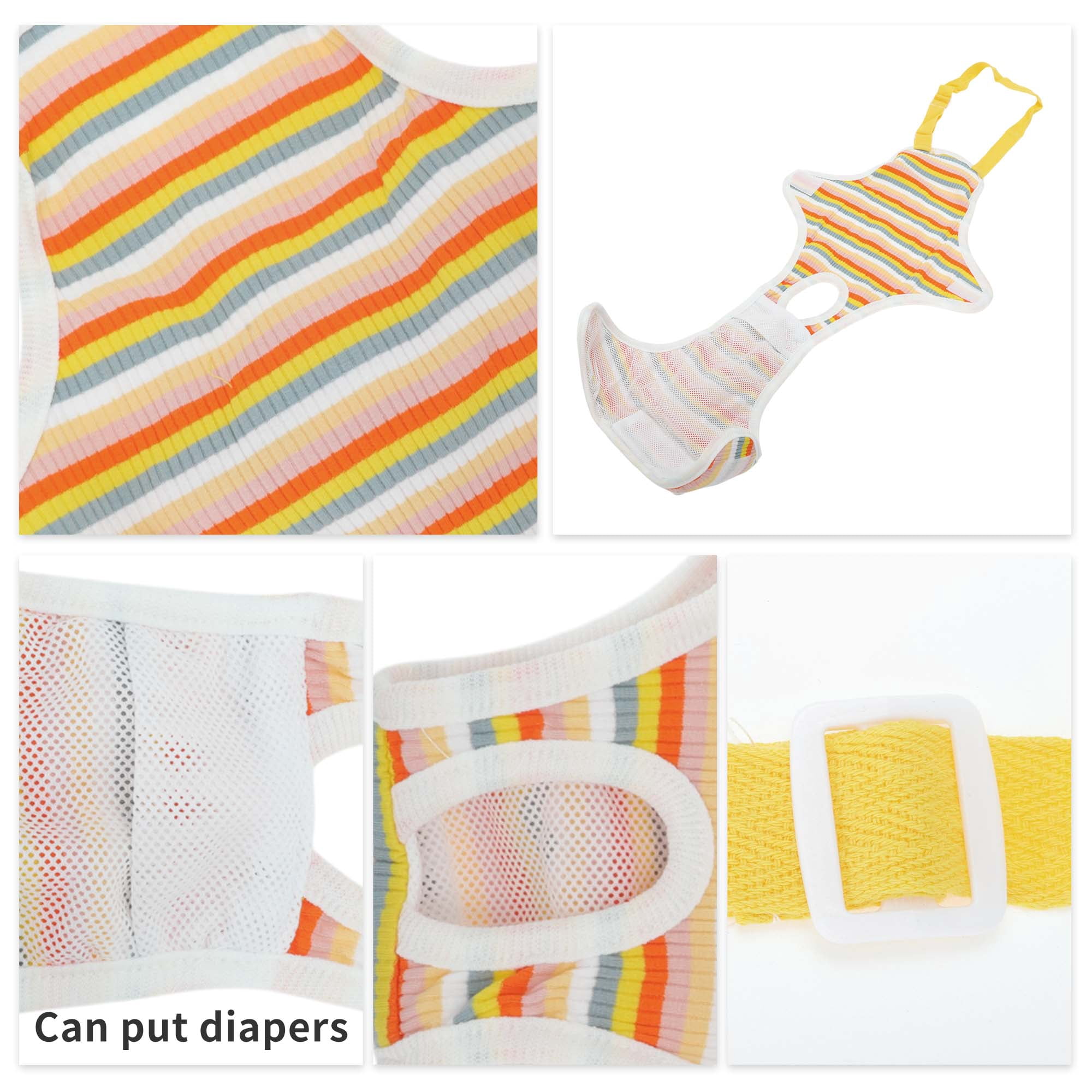 Unique Bargains Dog Diapers for Dogs Washable Reusable Pants Yellow XL