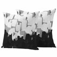 thumbnail image 2 of Pack of 2 Outdoor Pillow Covers,Waterproof Black White Throw Pillow Covers,Abstract Graffiti Paint Country Retro Tribal Decorative Pillowcases Cushion Covers Couch Pillow Sham Protector 16x16 Inch, 2 of 8