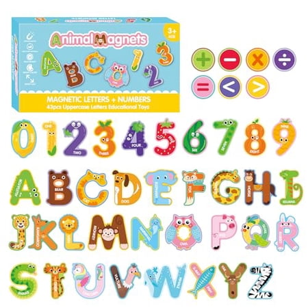 Preschool Educational Magnetic Toys - Magnetic Alphabet & Learning Magnets for Fridge & Whiteboard numbers letters