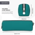 thumbnail image 3 of Yiaed Teal Print Leather Pencil Case - Leather Pen Pencil Holder - Elegant & Practical Pencil Pouch for Work & Office, 3 of 7
