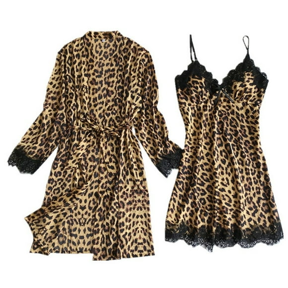 Satin Silk Pajamas Cardigan Nightdress Bathrobe Ladies Robes Underwear Sleepwear