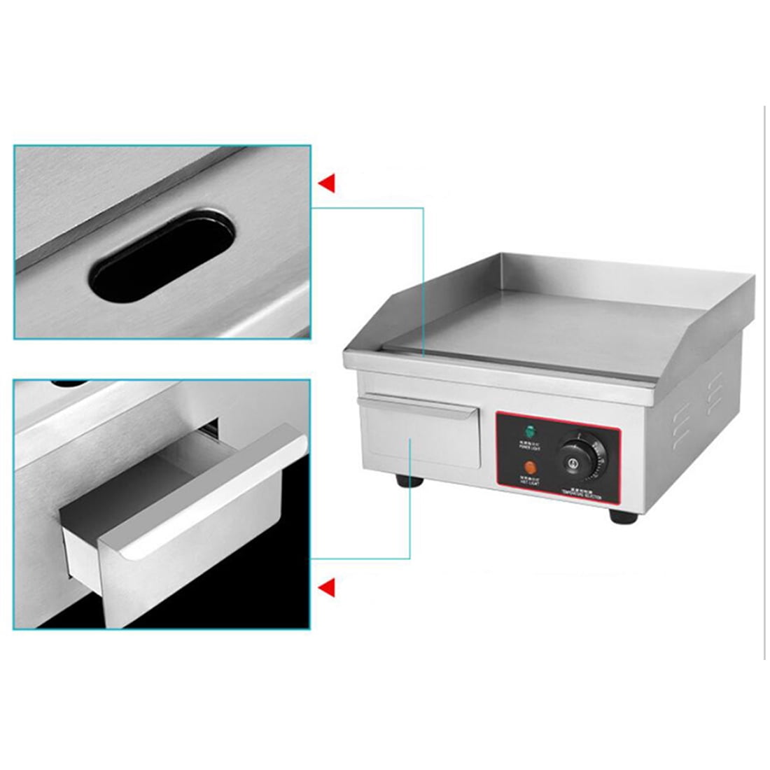 INTBUYING Electric Flat Cooking Griddle Stove Teppanyaki Maker 1500W