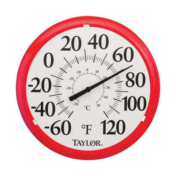 Taylor 6669584 13.25 in. Plastic Dial Thermometer, Red