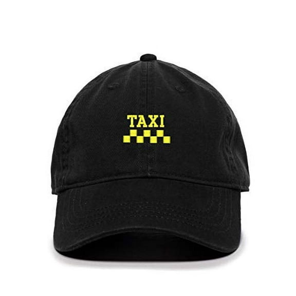 Tech Design Taxi Baseball Cap Embroidered Cotton Adjustable Dad Hat Black