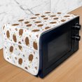 thumbnail image 1 of Hedgehog Microwave Oven Cover, Love of Nature Theme Nuts Leaves Mushrooms and Playful Woodland Animal Composition, Water Resistant Organizer with Pockets Kitchen, 36" x 12", Multicolor, by Ambesonne, 1 of 1
