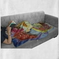 thumbnail image 6 of Psychedelic Soft Flannel Fleece Throw Blanket, Watercolor Style Mushrooms Dreamy Grungy Style Enchanted Forest Theme, Cozy Plush for Indoor and Outdoor Use, 60" x 80", Multicolor, by Ambesonne, 6 of 6
