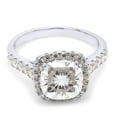 thumbnail image 3 of AFFY 1.90 ct. t.w Center 7.5MM Cushion Cut Lab Created Moissanite Diamond Solitaire Halo Engagement Ring In 14K White Gold Over Sterling Silver Jewelry For Women (VVS1 Clarity)-4, 3 of 6