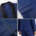 thumbnail image 3 of Men's Shawl Lapel Suit with Black Jacquard Tie Slim Fit Tuxedo Blazer Vest Pants for Wedding Dinner Prom, 3 of 5