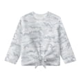 thumbnail image 5 of Xixirimido White Camo Pattern Girls Casual T-Shirt Crew Neck Tunic Tops Long Sleeve Loose Fit Soft Blouse Tie-hem Tees for Fall Winter, Size 9-10, 5 of 7