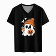 thumbnail image 5 of CAUYDY Halloween Shirts for Women Spooky Season V Neck Raglan Sleeve Tee Top Soft Fabric Lightweight Vibrant Parttern Black Sizes M, 5 of 5