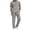 Gray, variant on 2 Piece Outfit for Men Big and Tall Henley T Shirts Pants with Pockets Waffle Matching Set Casual Vacation Sets