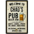 thumbnail image 1 of CHAD'S Pub Sign Vintage Man Cave Bar 12 x 18 Matte Finish Metal 112180028124, 1 of 1