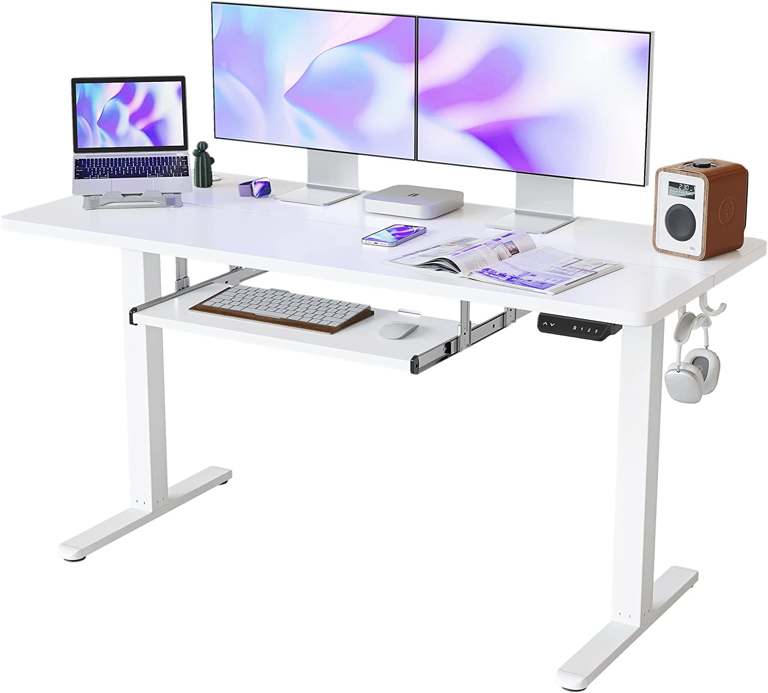 FEZIBO 55 x 24 inch Height Adjustable Electric Standing Desk with
