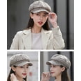 thumbnail image 7 of CoCopeaunt Women Plaid Newsboy Caps Casual Visor Beret Hat Cozy Retro Vintage Cabbie Hat for Ladies Girls, 7 of 7