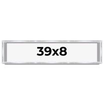 39x8 Frame Silver Whitewashed Wood Grain Solid Wood Shadow Box | 0.75 Inch Moulding Width | 0.75