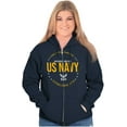 thumbnail image 3 of US Navy Logo Anchors Aweigh Est 1775 Unisex Plus Size Zip Hoodie Brisco Brands 4X, 3 of 5
