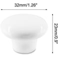 thumbnail image 2 of 10x Blanc Rond Simple Trou Meubles Poignée Armoire Boutons de Style Minimaliste avec Vis, 2 of 5