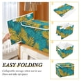 thumbnail image 4 of Foldable Fabric Storage Bin With Handle Collapsible Basket Box Storage With Lid Organizer Tropical Leaves, 4 of 7