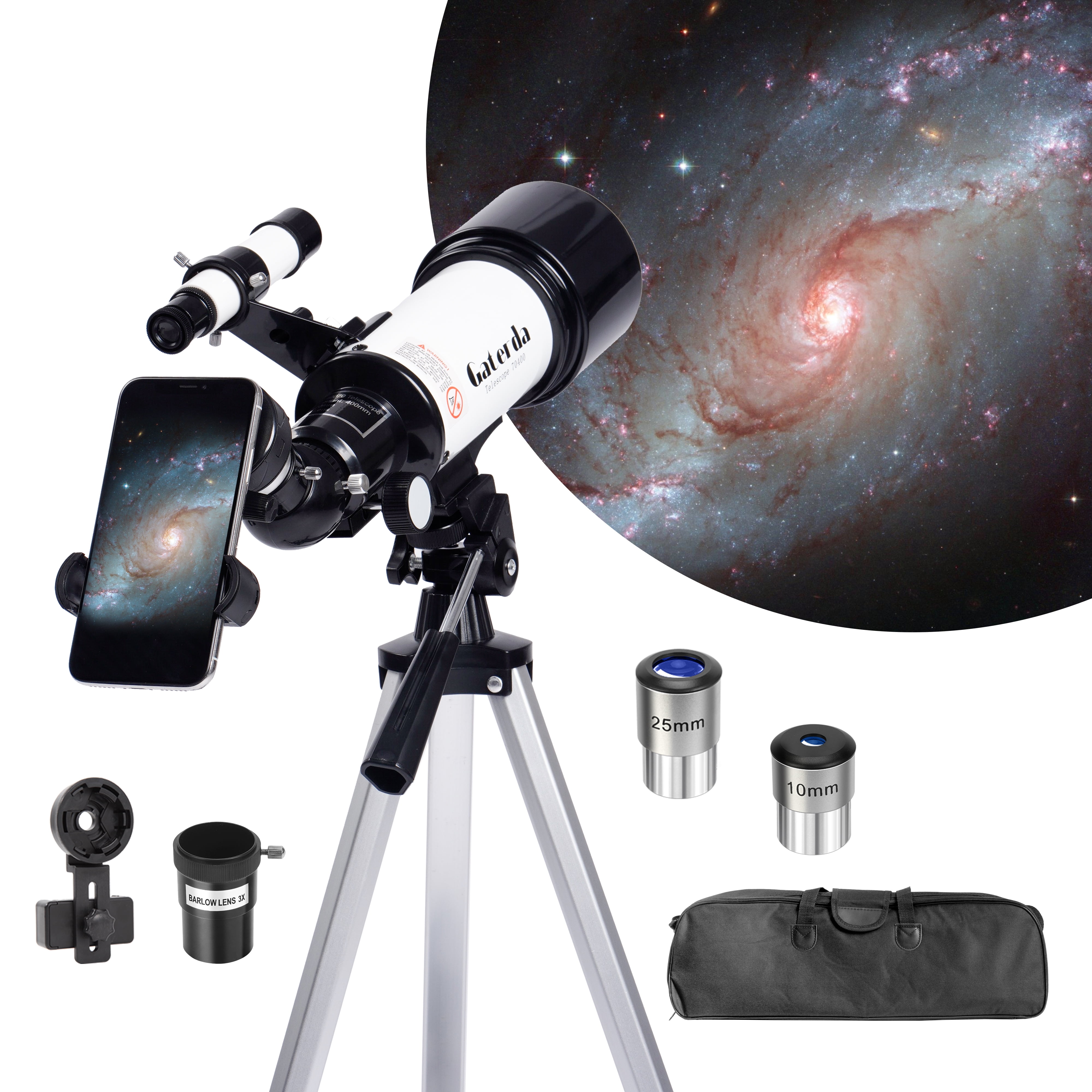Telescopes, Astronomy Telescope for Kids Beginners, 70mm Aperture 400mm