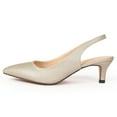 thumbnail image 2 of DADAWEN Women's Closed Pointed Toe Pumps Slingback Kitten Heel Dressy Heels Evening Wedding Bride Party Shoes Silver 8.5 US, 2 of 7