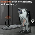 thumbnail image 4 of 360° Rotatable Magnetic Ring for iPhone 15 Case, Compatible with MagSafe [Non-Slip Texture Edge] [Built-in Kickstand] [Military Shockproof] Matte Soft TPU Bumper Ultra Slim, Gray, 4 of 5
