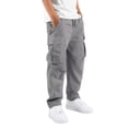 thumbnail image 2 of Boys Girls Cargo Pants Multiple Pockets Full Length Straight Leg Solid Color Comfortable Casual Trousers Outdoor Play And Daily Wear Children Stylish Bottoms Back to_School Halloween Christmas, 2 of 4