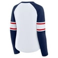thumbnail image 3 of Women's Fanatics White/Navy New England Patriots Redzone Blitz Package Raglan Lace-Up V-Neck Long Sleeve T-Shirt, 3 of 3