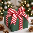 thumbnail image 4 of Christmas Red and White Stripe Polyester Grosgrain Ribbon for Gift Wrapping, Holiday Bows and Crafts, 4 of 6