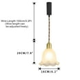 thumbnail image 3 of FSLiving Adjustable Height J Type Track Light with E26 Brass Base and White Glass Flower Shade Lighting Fixtures for Farmhouse Kitchen Sink (Bulb & Ceiling Track Sold Separately) - 1 Light, 3 of 7