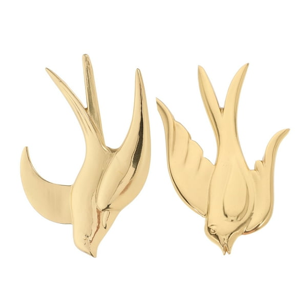 OUNONA 2Pcs Hanging Swallow Art Golden Brass Retro Decor for Indoor Residents