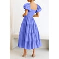 thumbnail image 4 of Vestido PRETTYGARDEN Midi Morado Azul con Mangas Abullonadas XL, 4 of 8