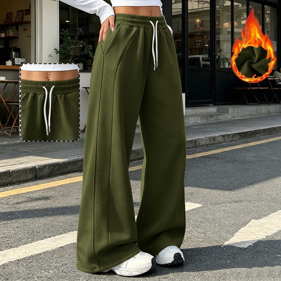 women's pants Baeitkot Women Fashion Solid Color Loose Elastic Waist Drawstring Strap Cargo Long Pants