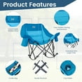 thumbnail image 2 of MOPHOTO Blue Oversized Rocking Camping Chair Support 400 lbs, Full Padded Patio Chair with Cup Holder, Side Pocket and Carry Bag, Portable Foldable Outdoor Rocker Chair for Camping, Backyard, 2 of 8