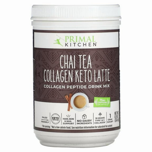 Primal Kitchen, Collagen Keto Latte, Chai Tea, 8.55 oz Pack of 2