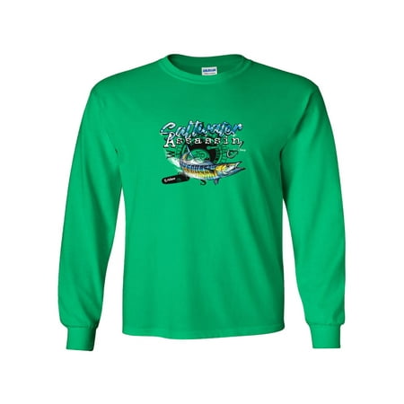 Wahoo Shorts - Wahoo Assassin Reel Fishing Long Sleeve T-Shirt