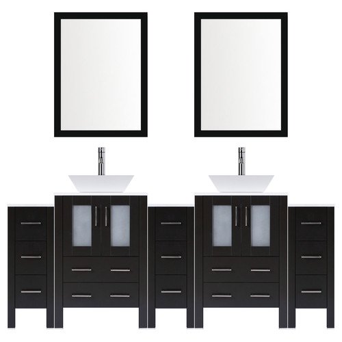LessCare Modern 96'' Double Bathroom Vanity Set with Mirror Walmart