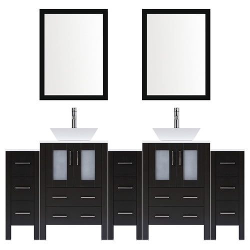 Lesscare Modern 96 Double Bathroom Vanity Set With Mirror Com Lesscare Modern 96 Double Bathroom, Vanity And Mirror Set Bathroom