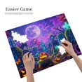 thumbnail image 4 of 500 PCS 500 Piece Wooden Puzzle Moonlit Cemetery & Pumpkin Head,Challenging Brain Exercise,Enchanting Pumpkin Head Holiday Gifts,for Puzzle Enthusiast,Impossible Hard Difficult Challenging Puzzles, 4 of 6