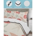 thumbnail image 4 of Quilts Queen Size Bedding Set, Red Orange Coastal Lightweight Quilted Comforter, Starfish Shell Coral Summer Beach Rustic Soft Bedspread Coverlet with Pillow Covers for All Season, 90" x 96", 4 of 7